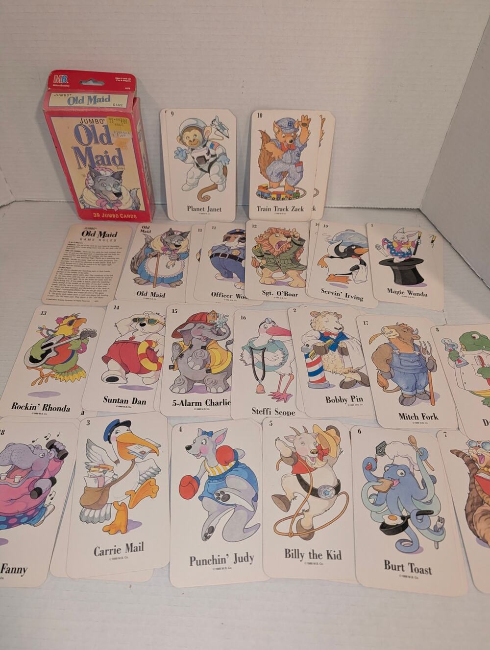 Vintage 1988 MB Old Maid Jumbo Card Game Nice